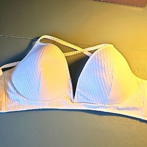 Women's White Bathing Suit Top. By Shade 36C. Light‎ Padding. Nice.
